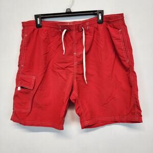 Mens Red Lifeguard Shorts Size M Baywatch Beach Water Safety Products Vintage